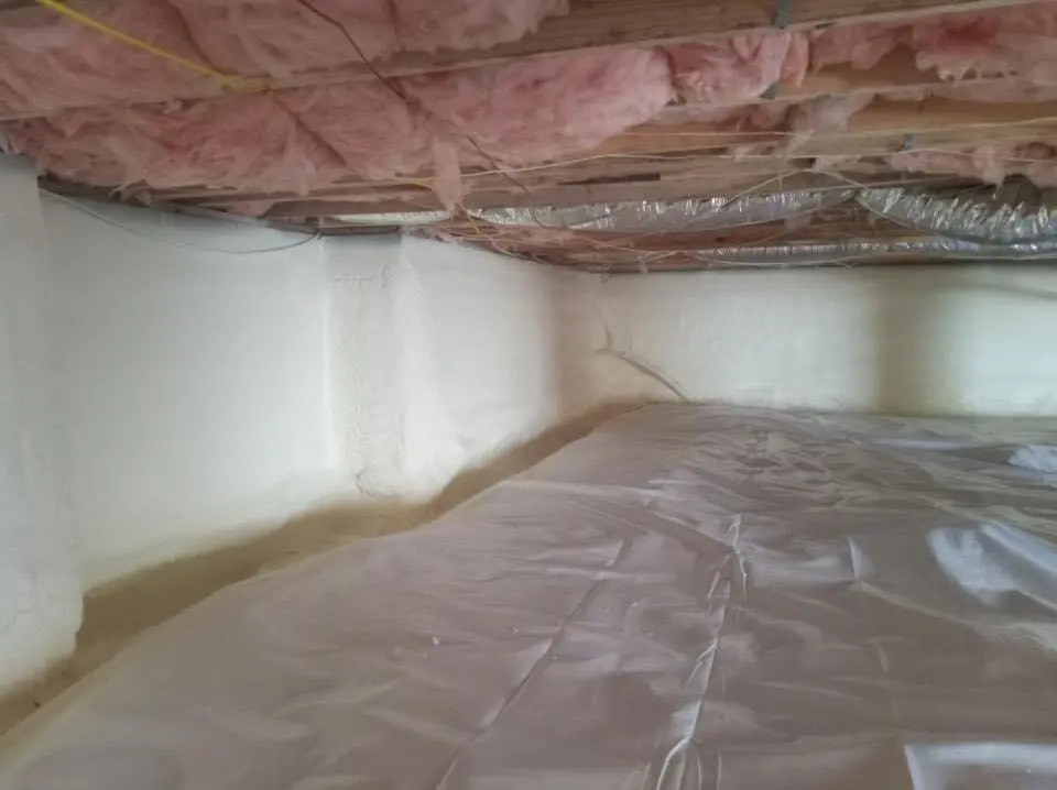 Crawl space encapsulation with closed-cell spray foam for Roof Maintenance in Peabody